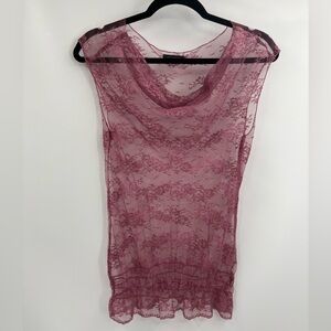 Limited too vintage Y2K pink boho off the shoulder pink lacy blouse size medium